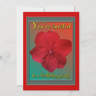 Einladung von Red Impatiens Geburtstagsparty