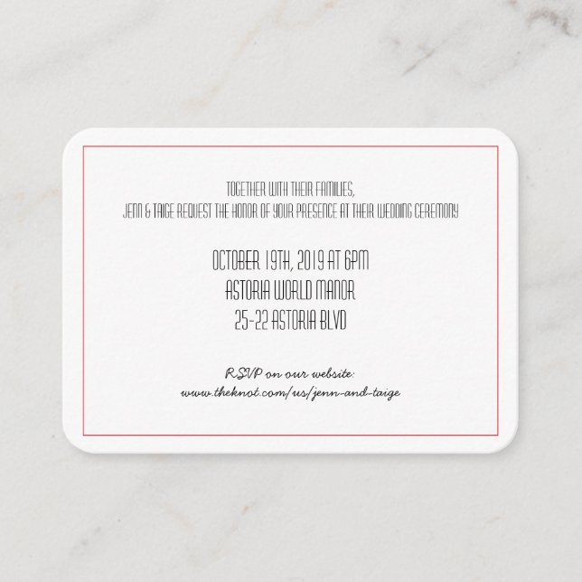 Einladung von Red Knot Save the Date | RSVP Karte (Vorderseite)