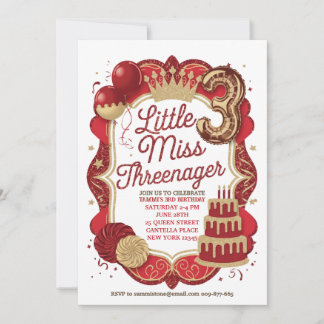 Einladung von Red Little Miss Threenager