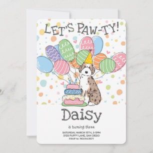 Einladung von Red Merle Aussiedoodle Birthday Part