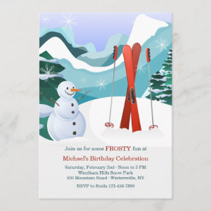 Einladung von Red Skis und Snowman