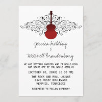 Einladung von Red Wirbel Guitar Wedding