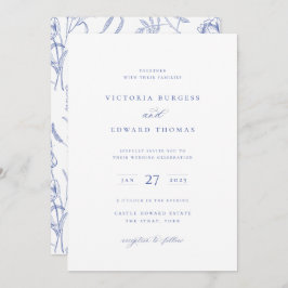 Einladung von Regency Blue Floral Wedding