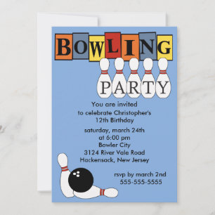 Einladung von Retro Bowling Birthday Party