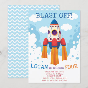 Einladung von Rocket Birthday