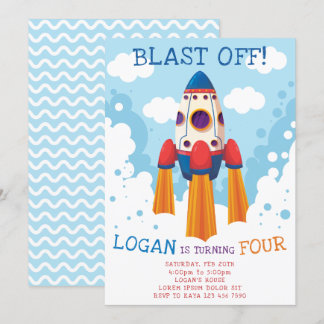 Einladung von Rocket Birthday