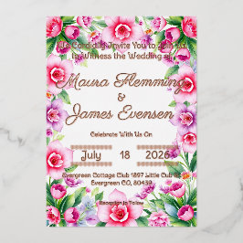 Einladung von rosa und Lila Blumenblättern