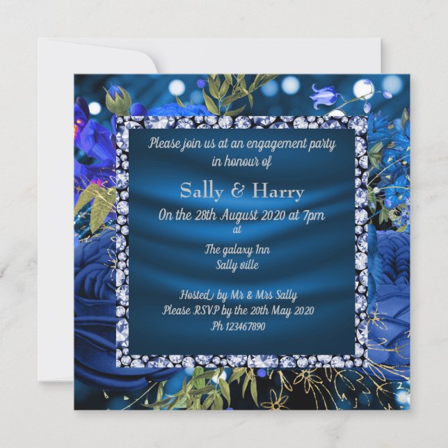 Einladung von Royal Blue Diamonds Verlobung1 (Vorderseite)