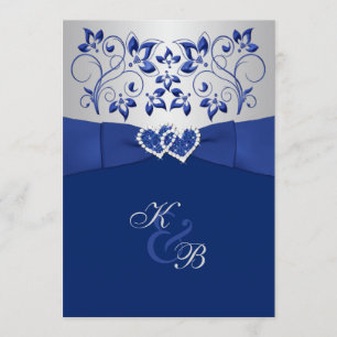 Einladung von Royal Blue und Silver Joined Hearita