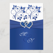 Einladung von Royal Blue und White Joined Hearded