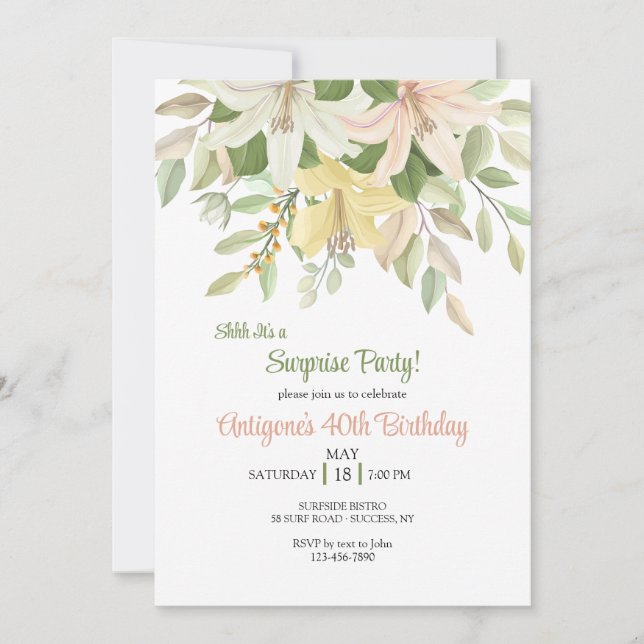 Einladung von Rubrum Lilies (Vorderseite)