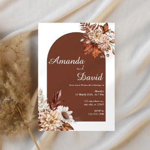 Einladung von Rust Boho Floral Wedding