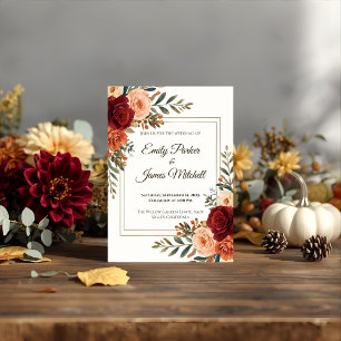 Einladung von Rustikal Fall Floral Hochzeit