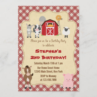 Einladung von Rustikal Farm Animal Birthday Party