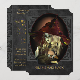 Einladung von Sad Hexe Halloween-Party