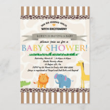 Einladung von Safari Animal Baby Shower