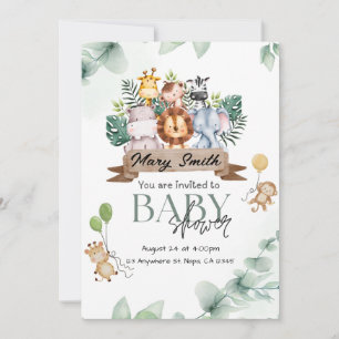 Einladung von Safari Animal Baby Shower