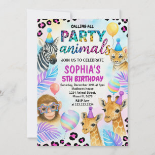 Einladung von Safari Animal Birthday Party