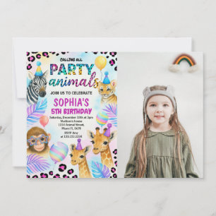 Einladung von Safari Animal Birthday Party