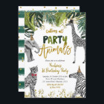Einladung von Safari Party Animal Kid zum Geburtst<br><div class="desc">Safari Party Animal Kid's Birthday InvitationAufnahme kann in jeden Anlass geändert werden</div>