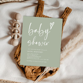 Einladung von "Sage Green Bohemisch Baby Shower" Flyer