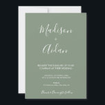 Einladung von Sage Green Calligraphy Hochzeiten<br><div class="desc">Sage Green Calligrafy Einladung Hochzeit. Diese schöne Einladung ist perfekt für die minimalistische Hochzeit.</div>