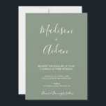 Einladung von Sage Green Calligraphy Hochzeiten<br><div class="desc">Sage Green Calligrafy Einladung Hochzeit. Diese schöne Einladung ist perfekt für die minimalistische Hochzeit.</div>