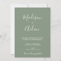 Einladung von Sage Green Calligraphy Hochzeiten