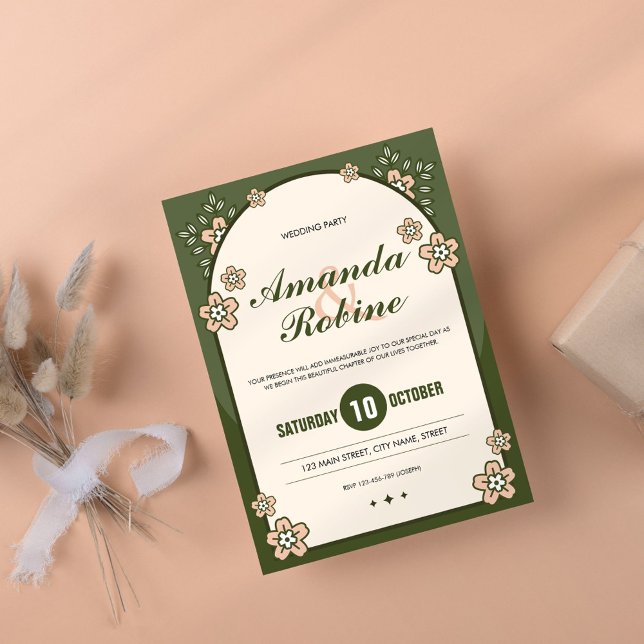 Einladung von Sage Green Floral Wedding (Von Creator hochgeladen)