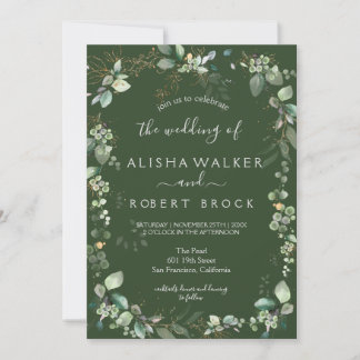Einladung von Sage Green und White Simple Wedding