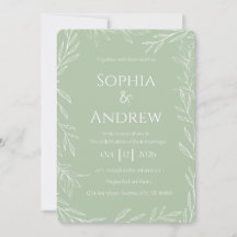 Einladung von Sage Green und White Wedding