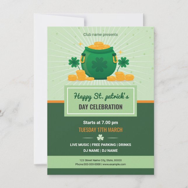 Einladung von Saint Patricks Flyer (Vorderseite)