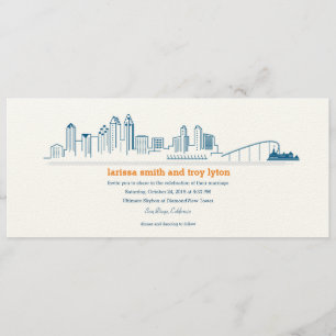 Einladung von San Diego City Skyline