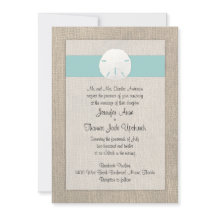 Einladung von Sand Dollar Beach Hochzeit - Türkis