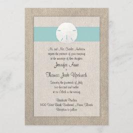 Einladung von Sand Dollar Beach Hochzeit - Türkis