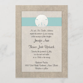 Einladung von Sand Dollar Beach Hochzeit - Türkis