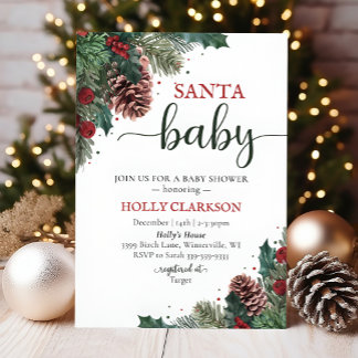 Einladung von Santa Baby Winter Baby Dusche