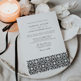 Einladung von Santorini zur Hochzeit | Schwarz