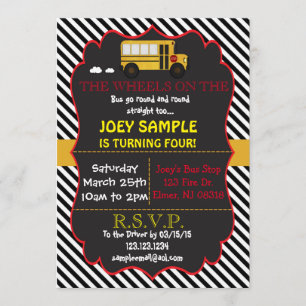 Einladung von Schulbus zum Geburtstag