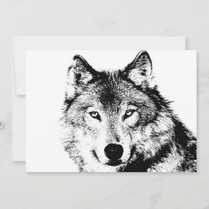 Einladung von Schwarz-Weiß-Wolf
