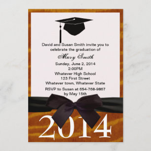 Einladung von schwarzem Ribbon und Tiger-Abschluss