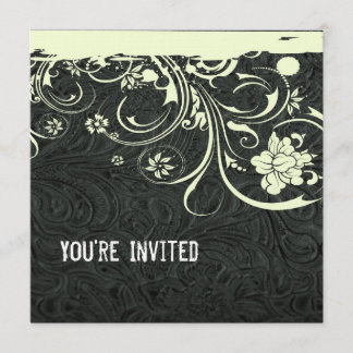 Einladung von Schwarzleder und Spitzen