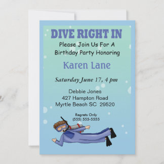 Einladung von Scuba Diver Kindergeburtstag