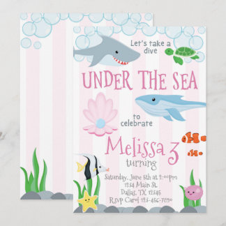 Einladung von Sea Animal Birthday Party