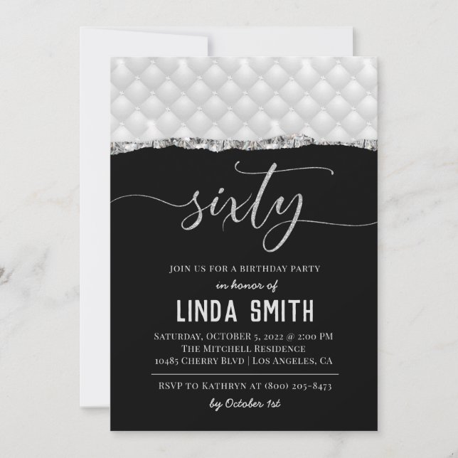 Einladung von sechzig Diamond zum Geburtstag (Vorderseite)