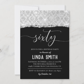 Einladung von sechzig Diamond zum Geburtstag