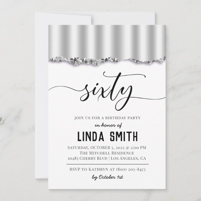 Einladung von sechzig Diamond zum Geburtstag (Vorderseite)