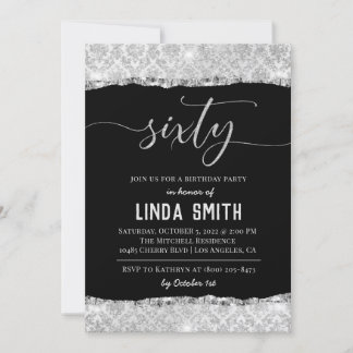 Einladung von sechzig Diamond zum Geburtstag