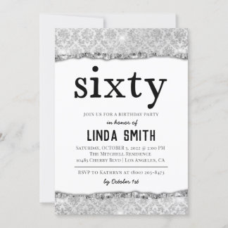 Einladung von sechzig Diamond zum Geburtstag