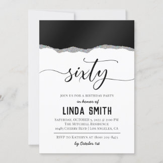 Einladung von sechzig Diamond zum Geburtstag